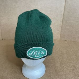 New York Jets Cuffed Beanie Winter Hat, Green, One Size, Logo